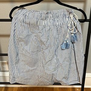Club Monaco- pinstripe wrap skirt